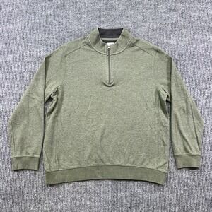 Copper Oak Authentic Mens Pullover Sweatshirt Size XL Green 1/4 Zip Long Sleeve